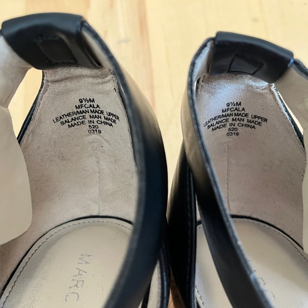 MARC FISHER Platform Espadrilles Suede & Leather Sandals Shoes Size 9.5 *EUC*